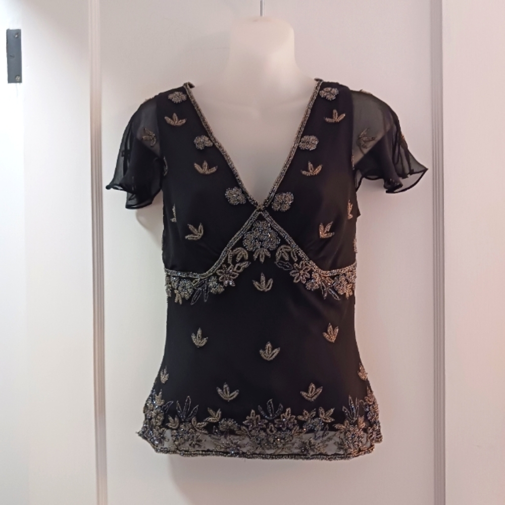 Papell Boutique beaded top